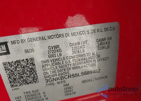 2020 Chevrolet Blazer Fwd 2Lt from USA, damaged, VIN 3GNKBCRS5LS689482